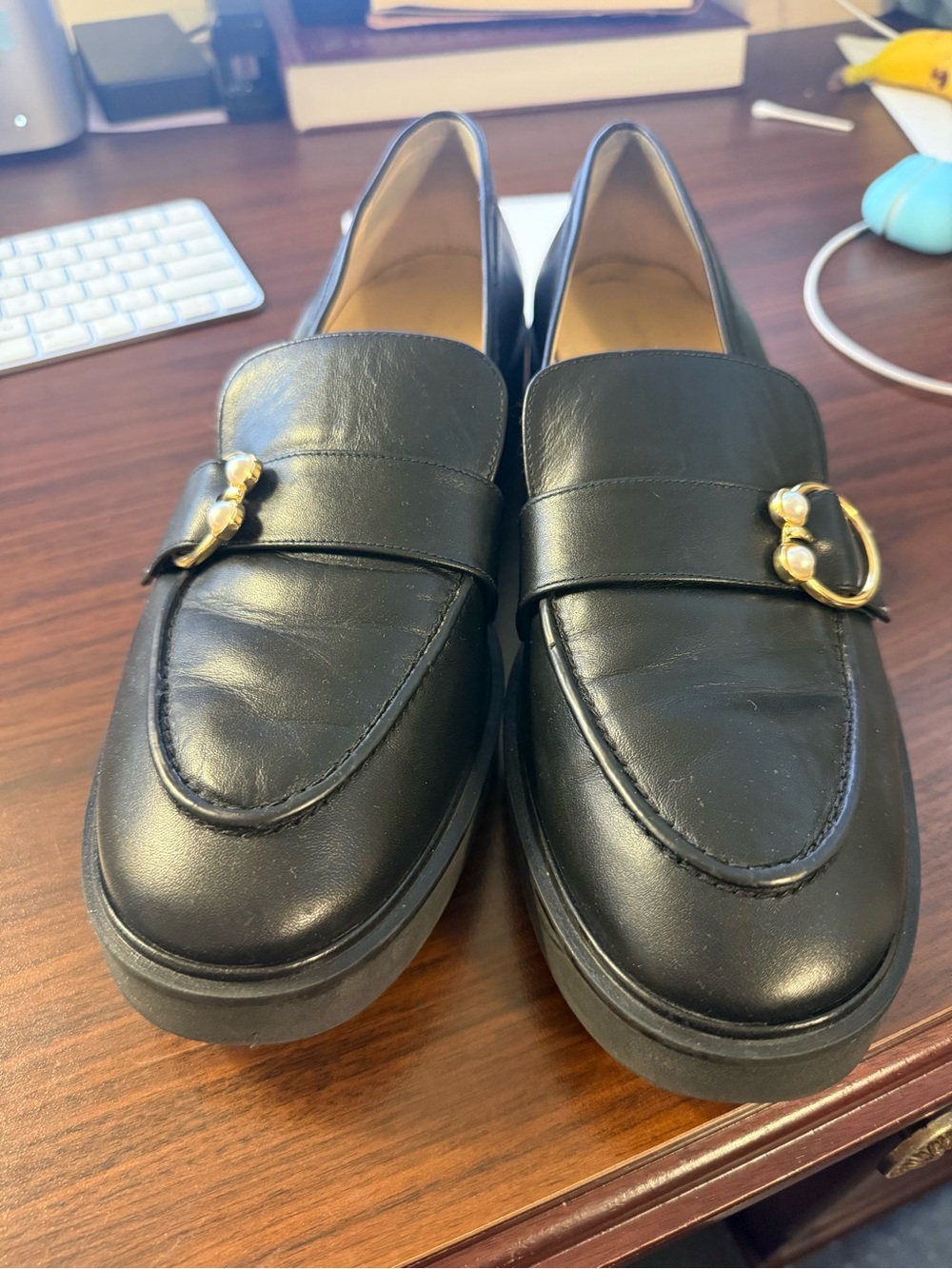 STUART WEITZMAN BRENNA LEATHER LOAFER PLATFORM SZ 41 - Picture 3 of 7